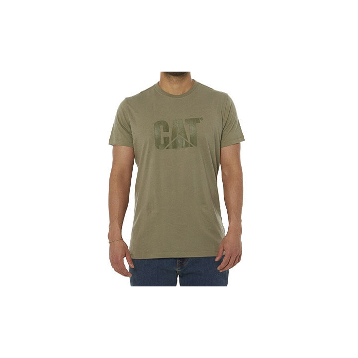 Caterpillar Clothing South Africa - Cat Men's Original Logo T-Shirts Green OD7489561